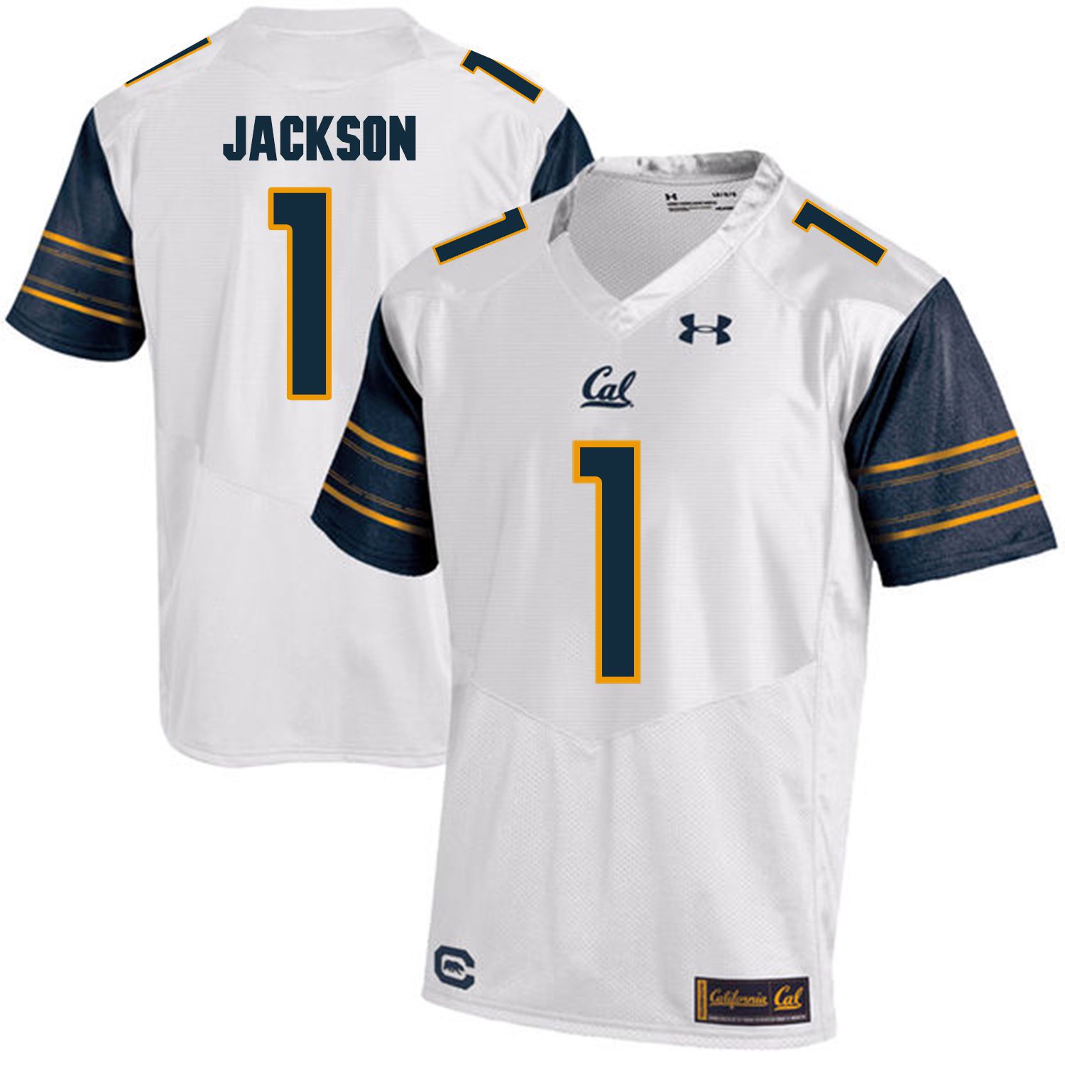 Men California Golden Bears #1 DeSean Jackson White Customized NCAA Jerseys